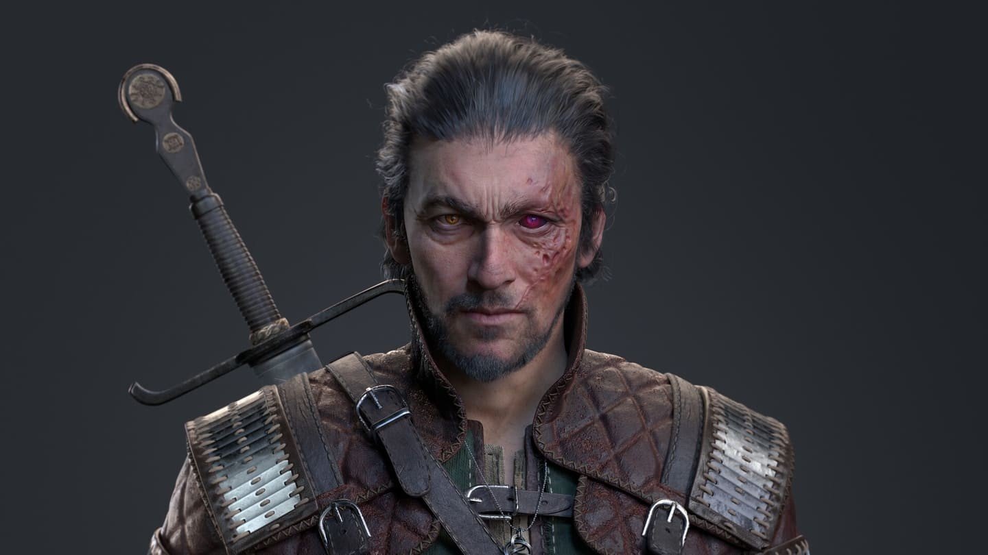 Художник показал 3Dмодель ведьмака из The Witcher 3 с красным глазом