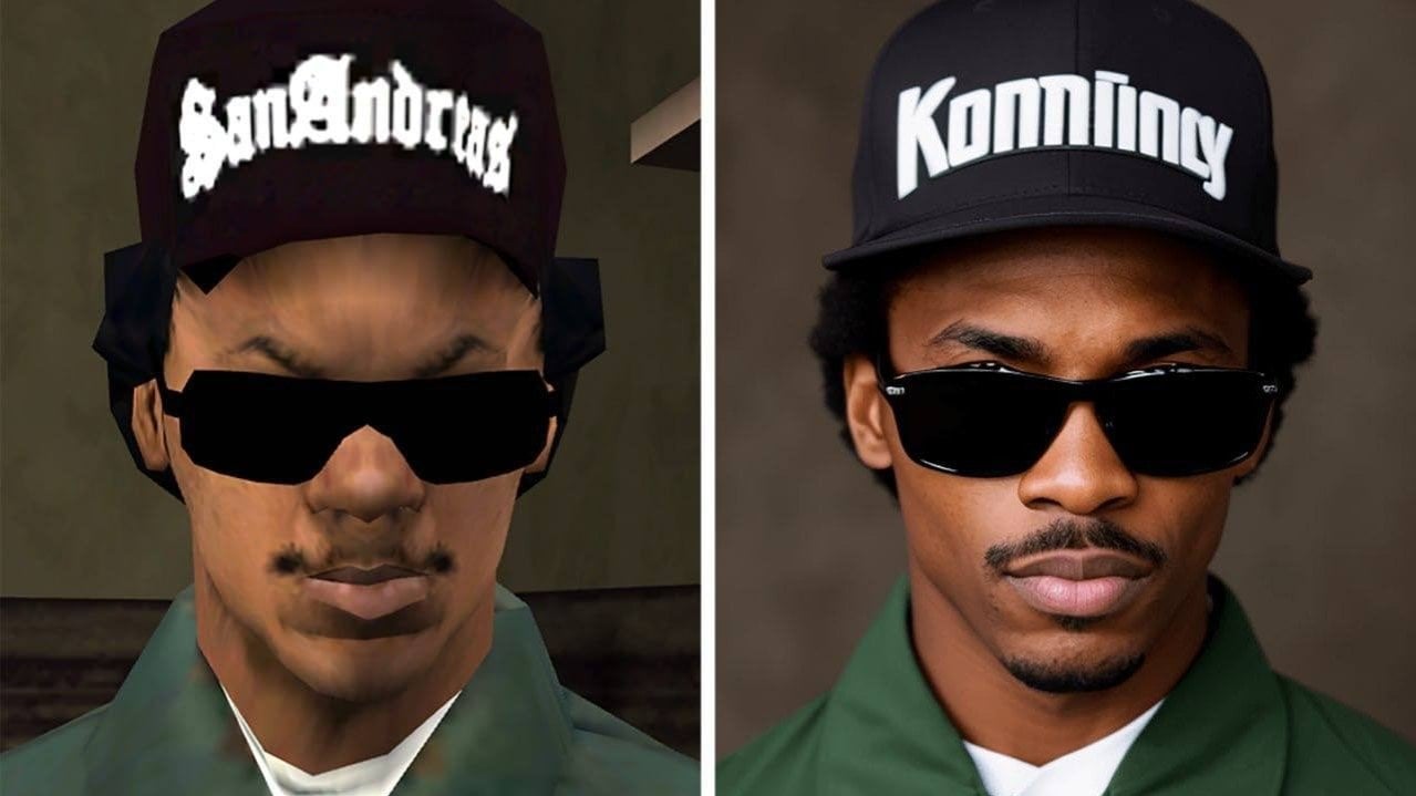 Как актеры из фильма  нейросеть превратила героев San Andreas в реальных людей