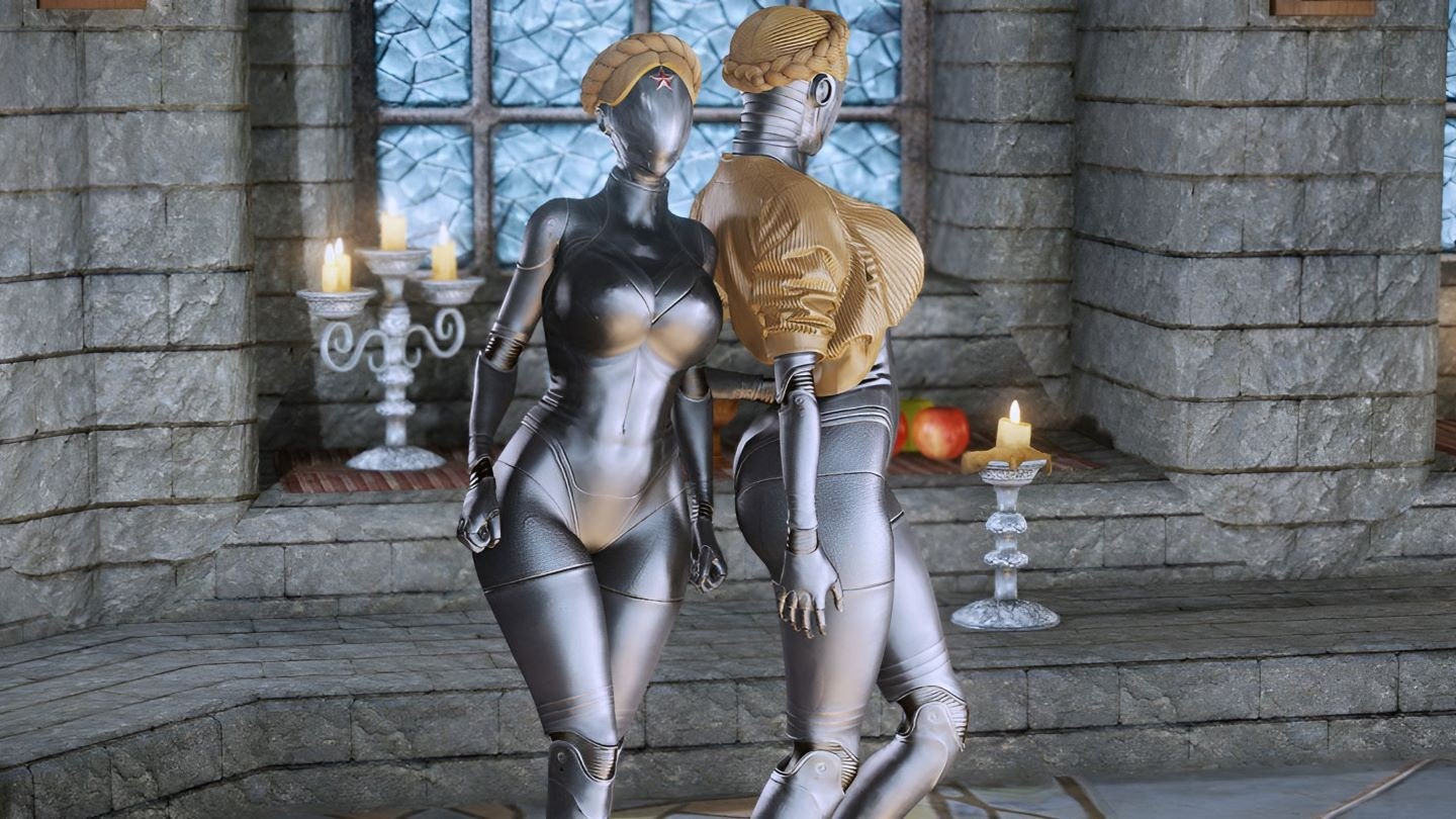 За близняшек из Atomic Heart теперь можно играть но пока только в Skyrim