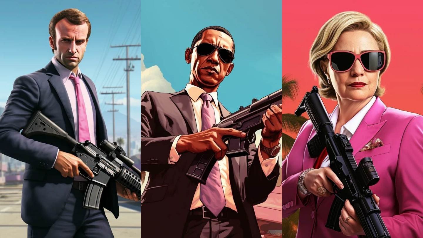 Нейросеть нарисовала Путина Байдена и других мировых лидеров в стиле GTA