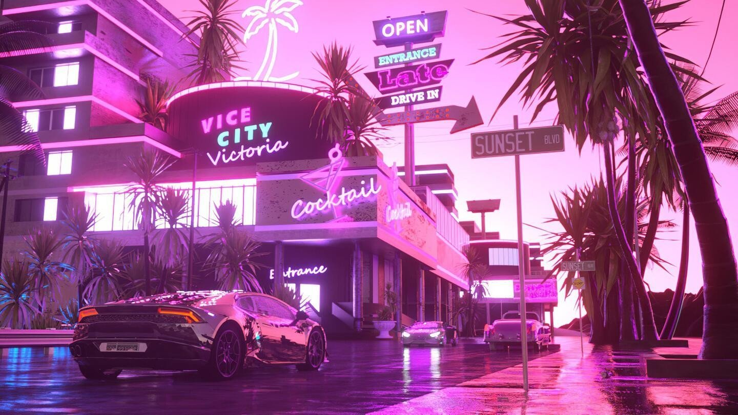 Не розовый но близко была раскрыта основная цветовая гамма GTA 6