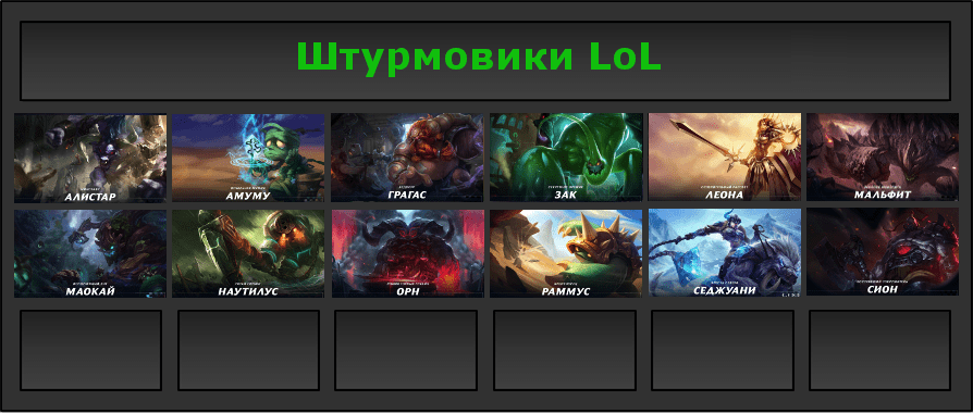 Герои ЛоЛ (класс "Штурмовик")