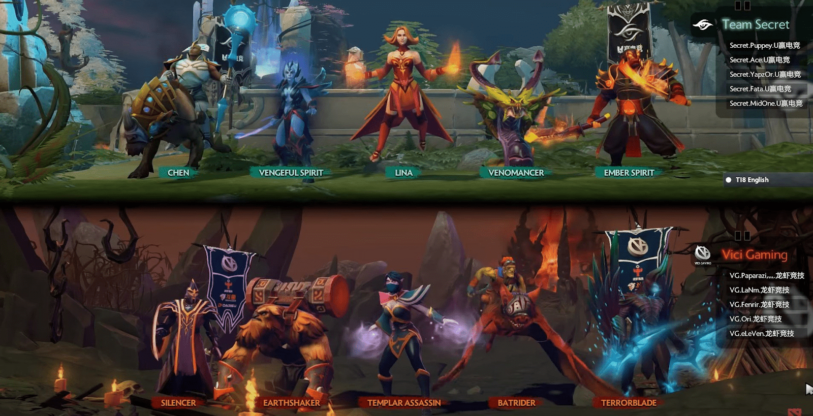 Экран стадии драфта в Dota 2