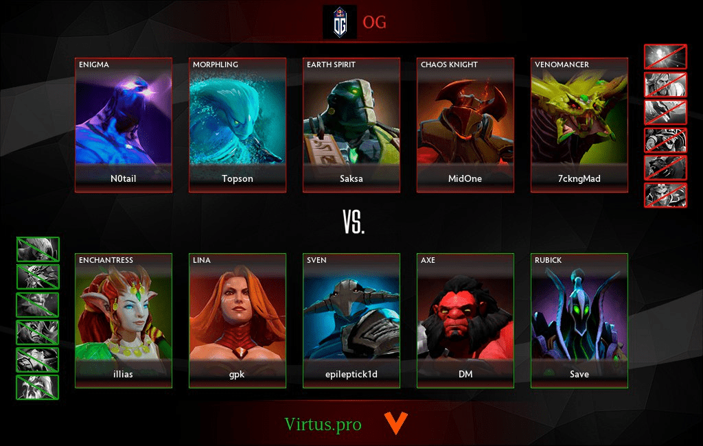Пики второй карты EPIC League: Virtus,pro vs OG – DotaToday