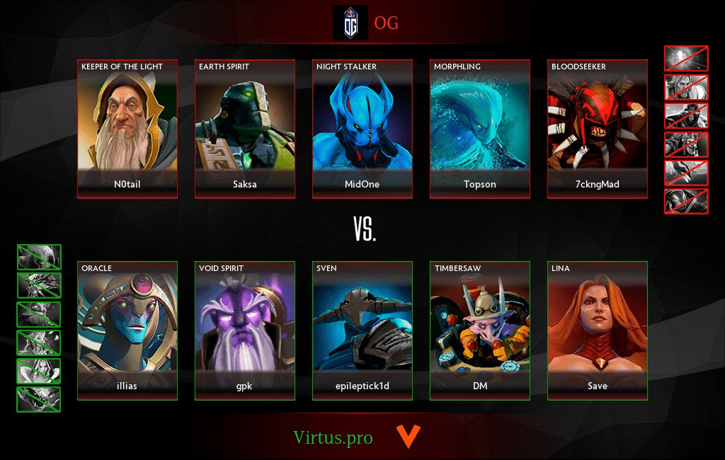 Пики третьей карты EPIC League: Virtus,pro vs OG – DotaToday
