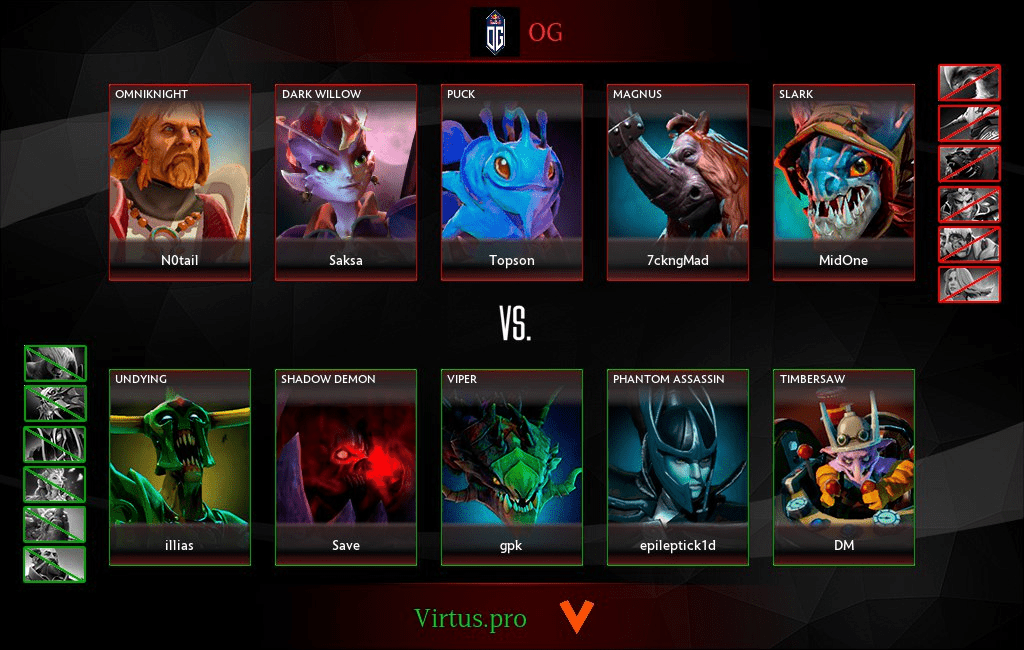 Пики пятой карты EPIC League: Virtus,pro vs OG – DotaToday