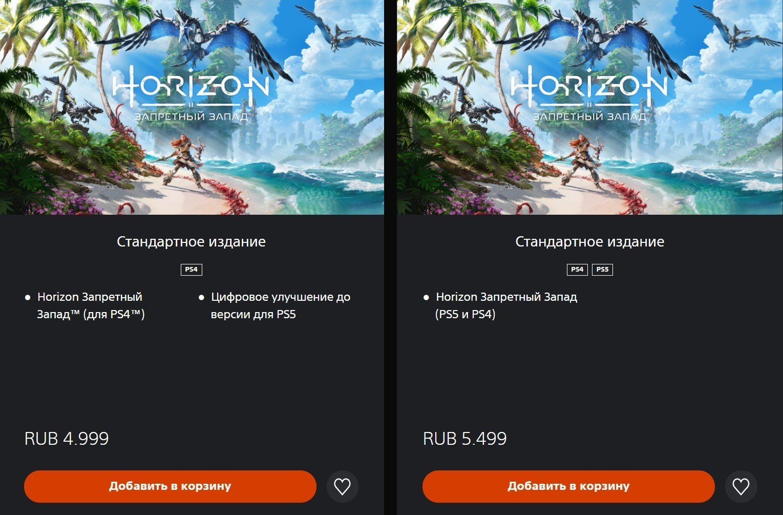 Для примера — Horizon Forbidden West, которую в России на старте могут позволить себе не все.