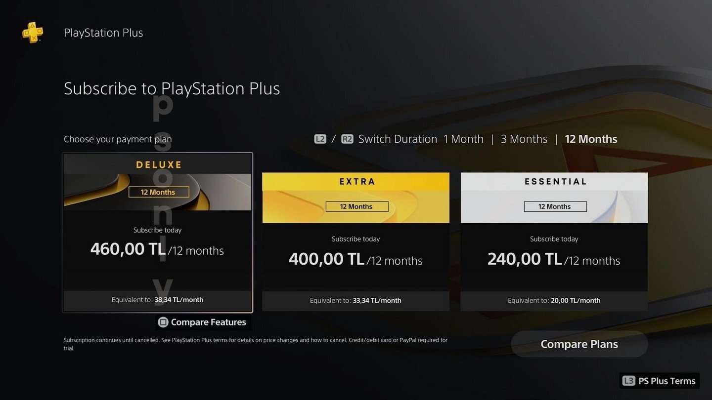 Так выглядит обновленное меню нового PS Plus на турецком аккаунте