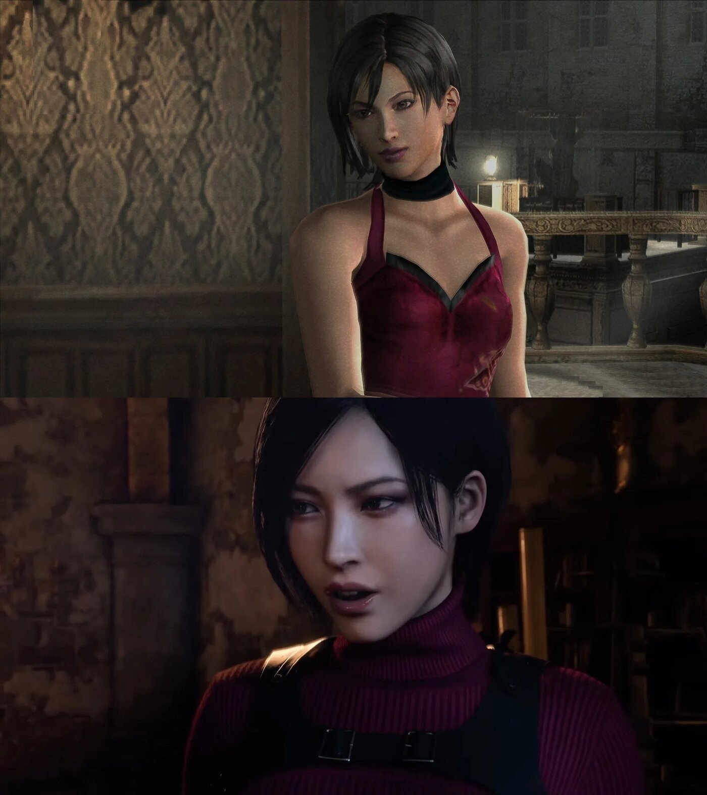 Ада Вонг в оригинальной Resident Evil 4 и в ремейке