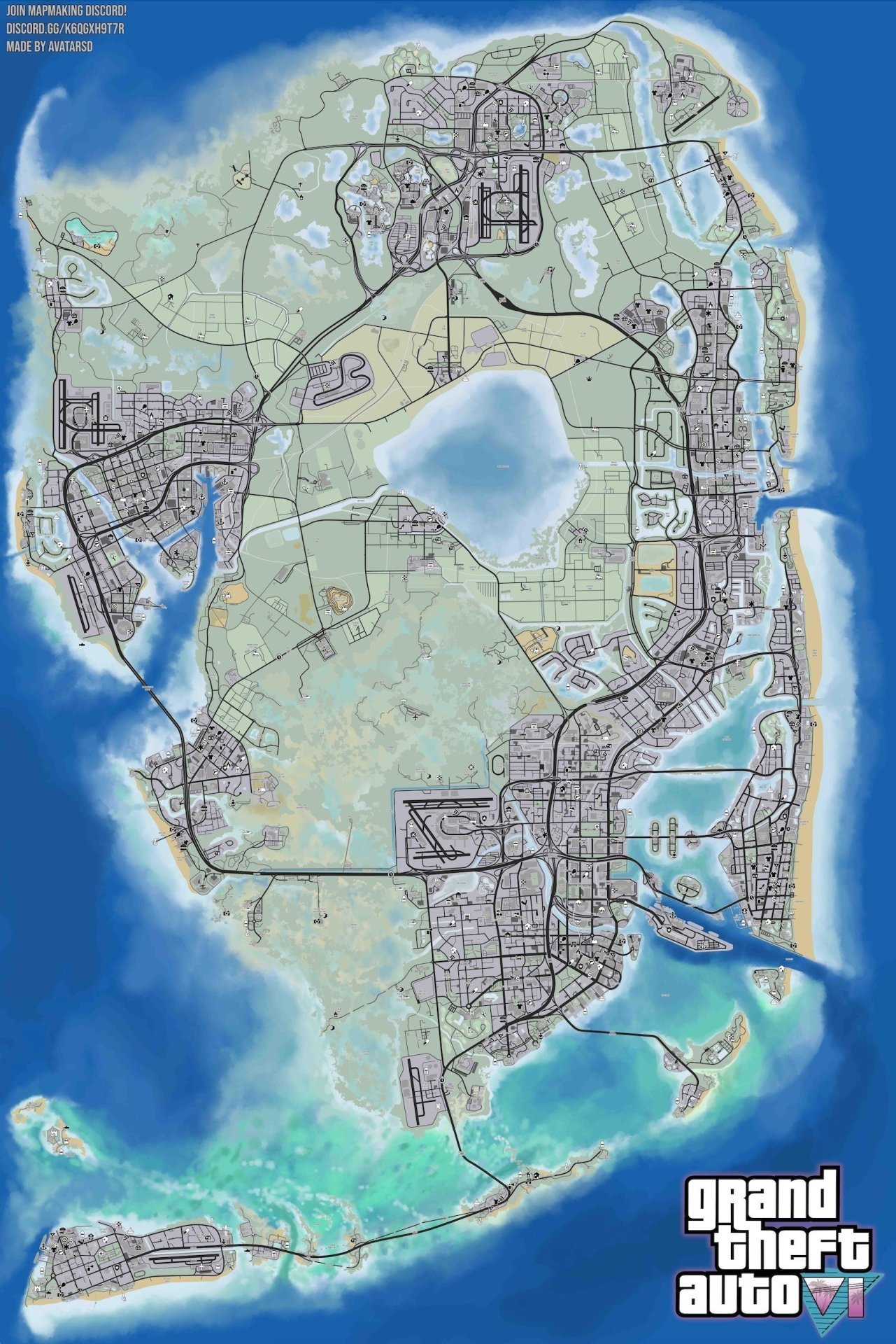 Новая неофициальная карта GTA 6 / Источник: Twitter