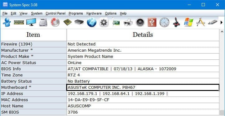 System Spec