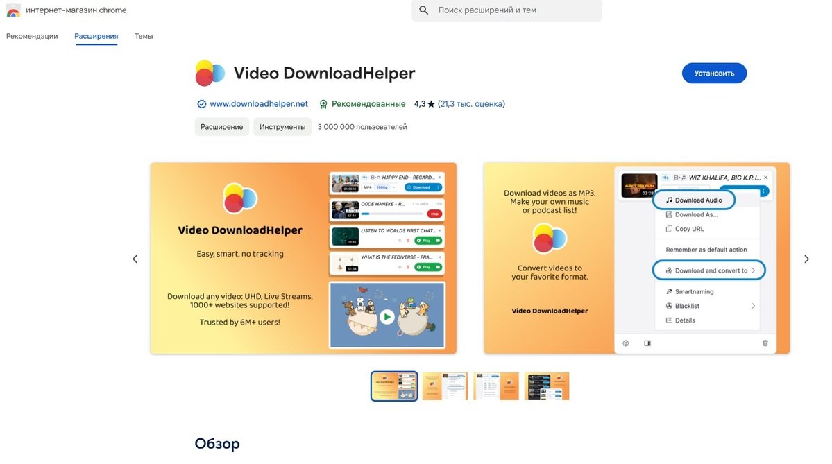 Источник: CQ / Расширение Video Download Helper