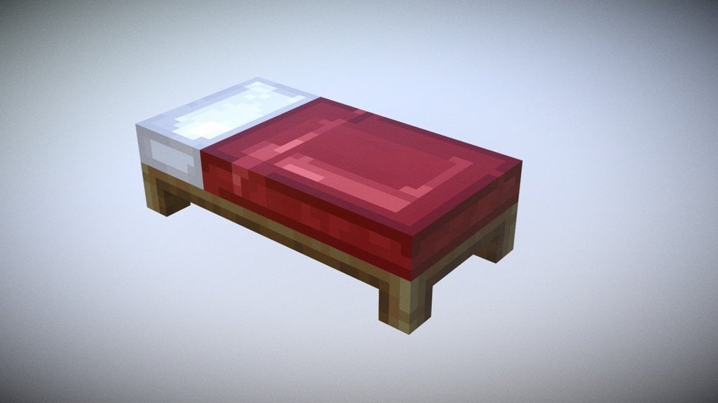 Источник: sketchfab.com / Кровать из Майнкрафта