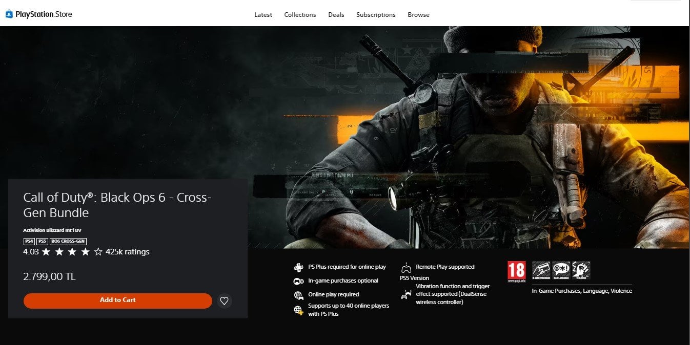 Источник: CQ.ru / Страница Black Ops 6 в турецком PS Store