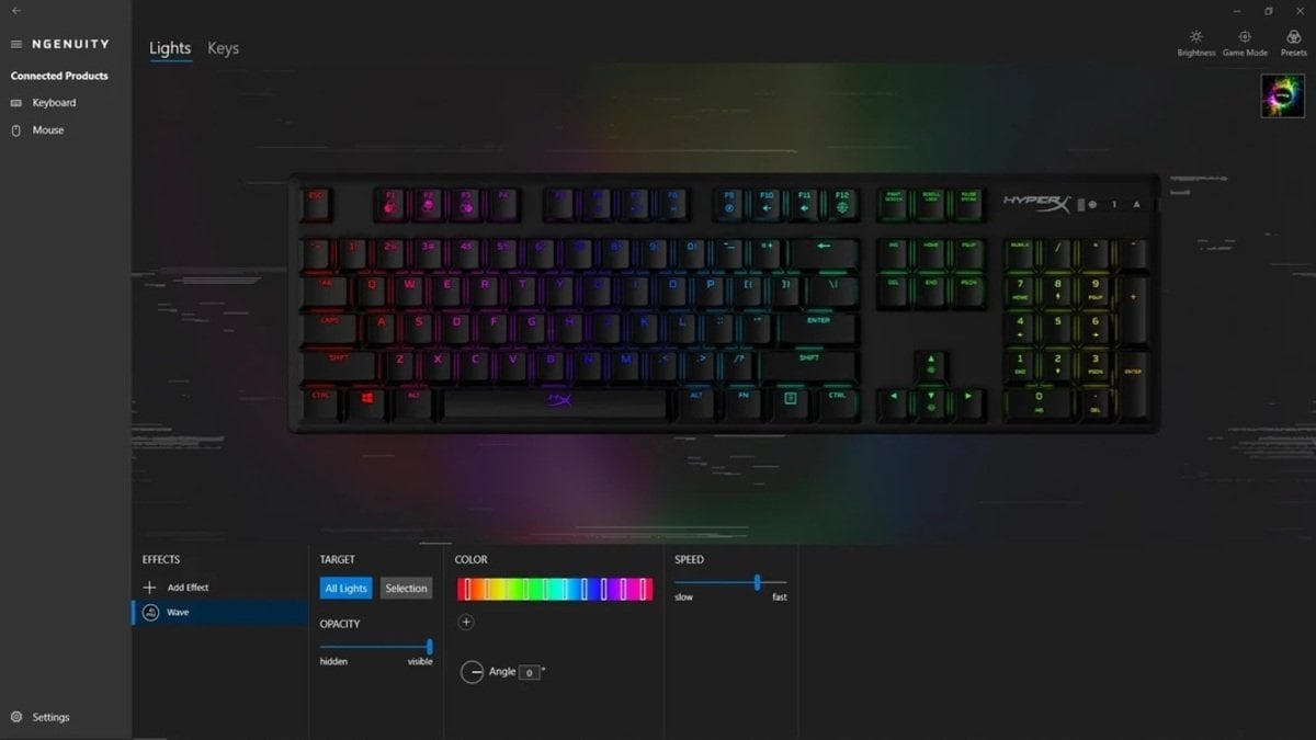 Источник: HyperX NGENUITY / Приложение HyperX NGENUITY