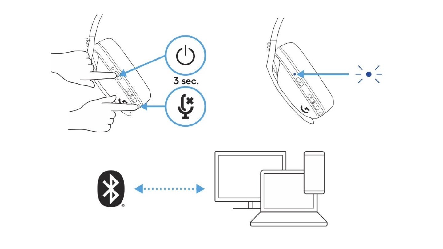 Источник: Logitech G / Подключение наушников по Bluetooth