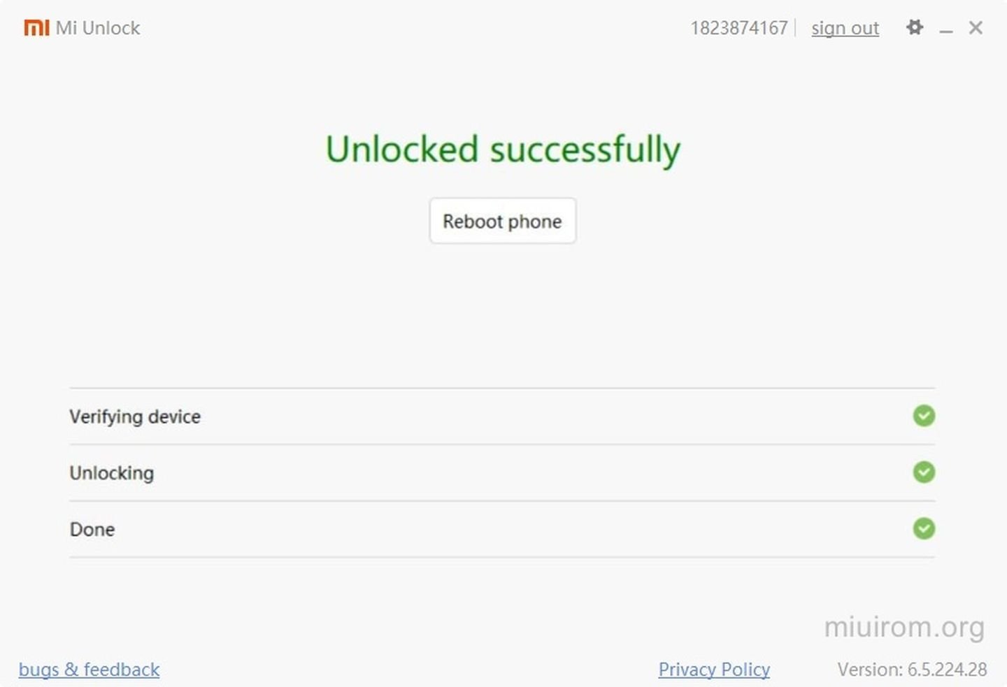 Источник: MIUI ROM / Скриншот Mi Flash Tool