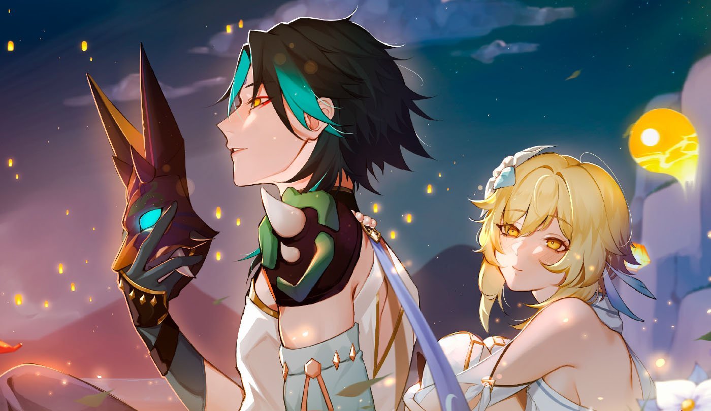 Источник: zerochan.net / Сяо и Люмин