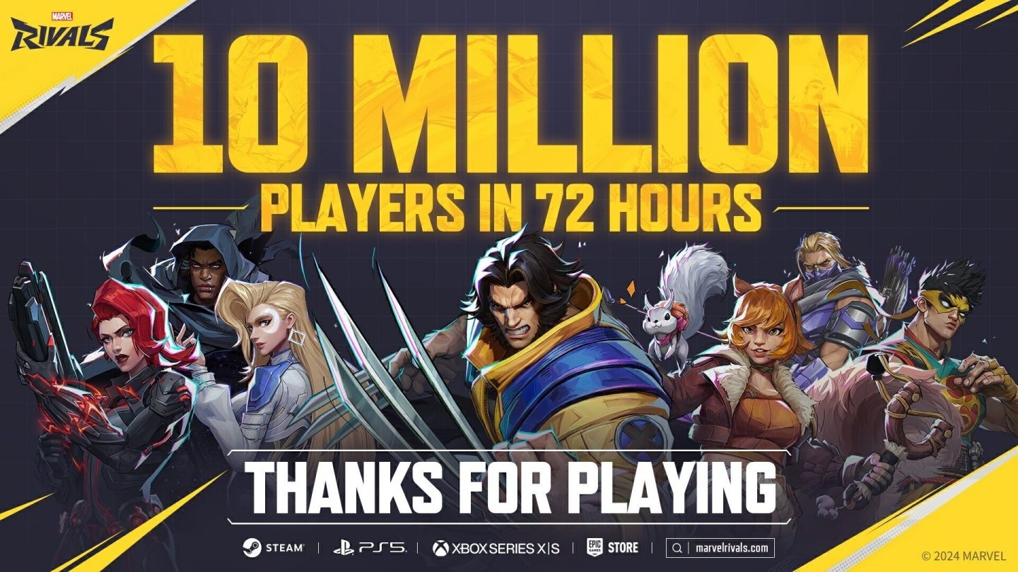 Источник: X / 10 млн игроков сыграло в Marvel Rivals