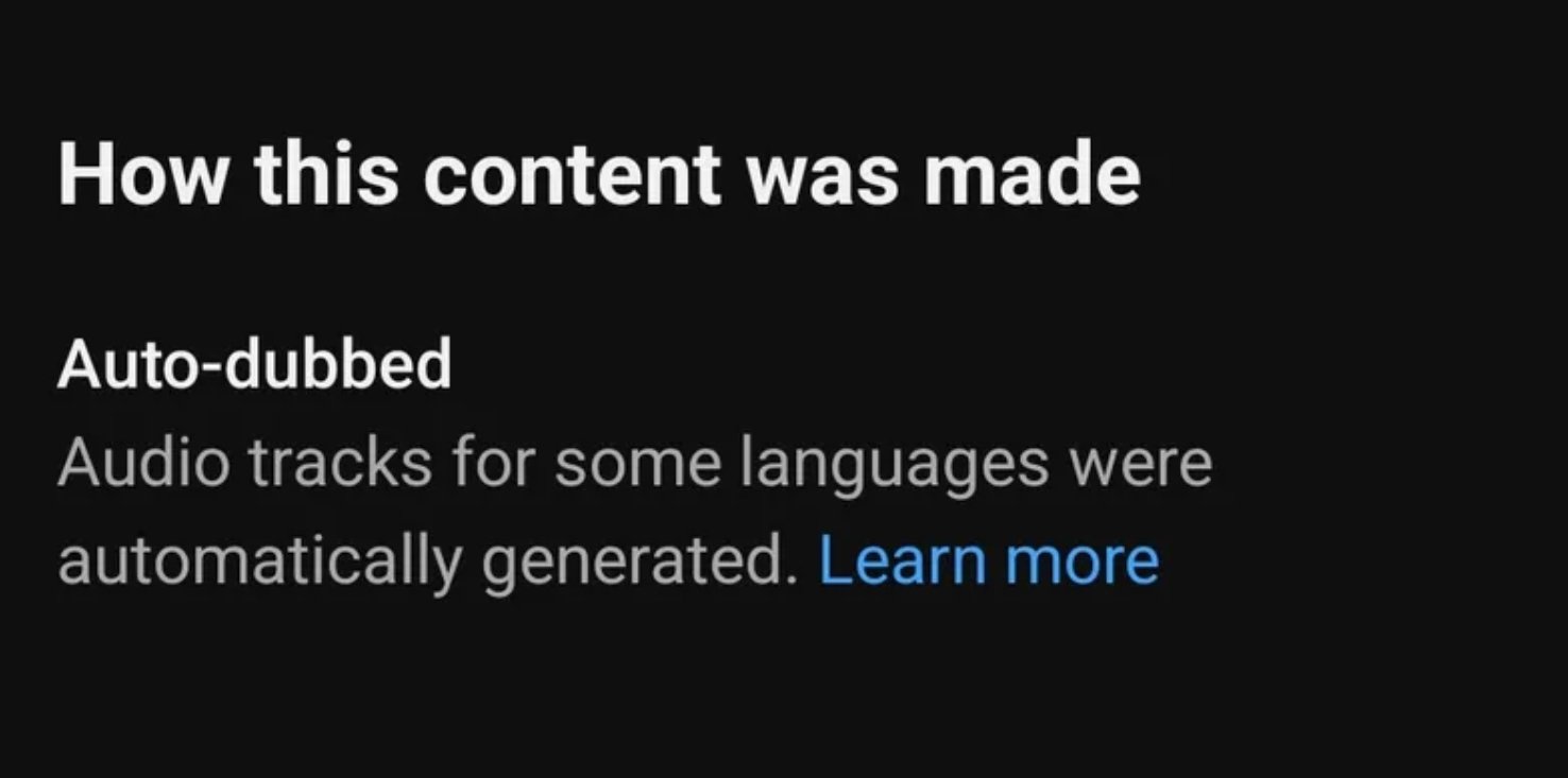 Источник: YouTube / Пометка о том, что видео было переведено автоматически