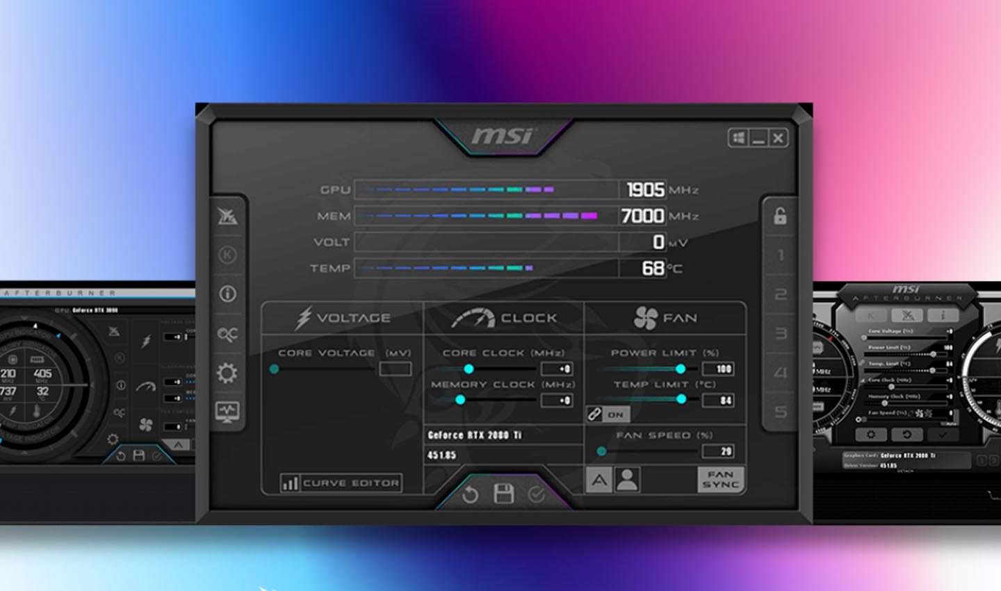Источник: MSI Afterburner / Интерфейс MSI Afterburner