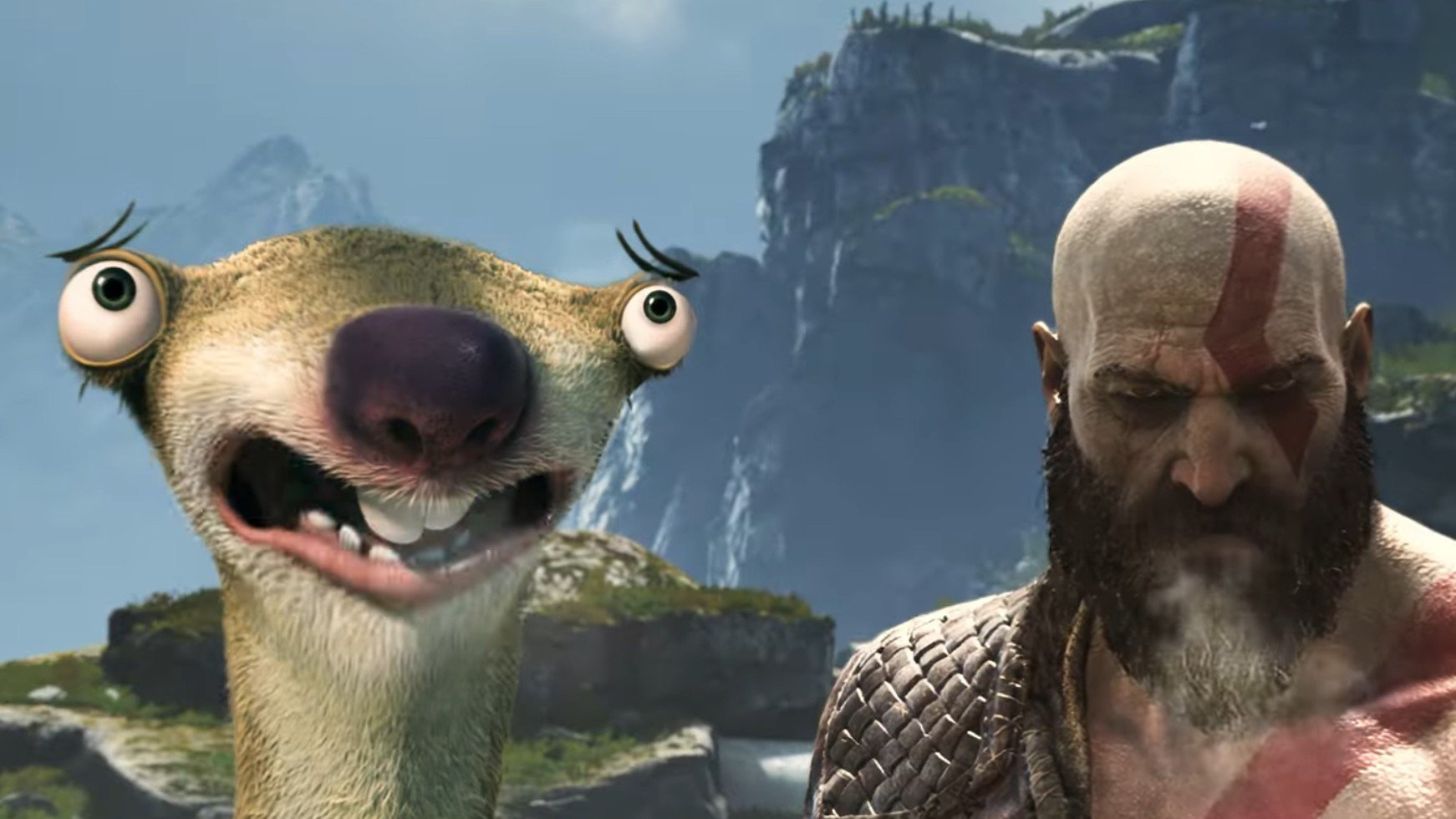 Сид из Ледникового периода совершил забавное путешествие по миру God of War
