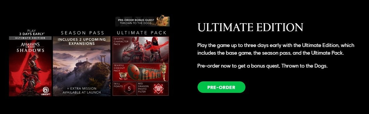 Источник: Ubisoft Store / Ультимативное издание Assassin's Creed Shadows