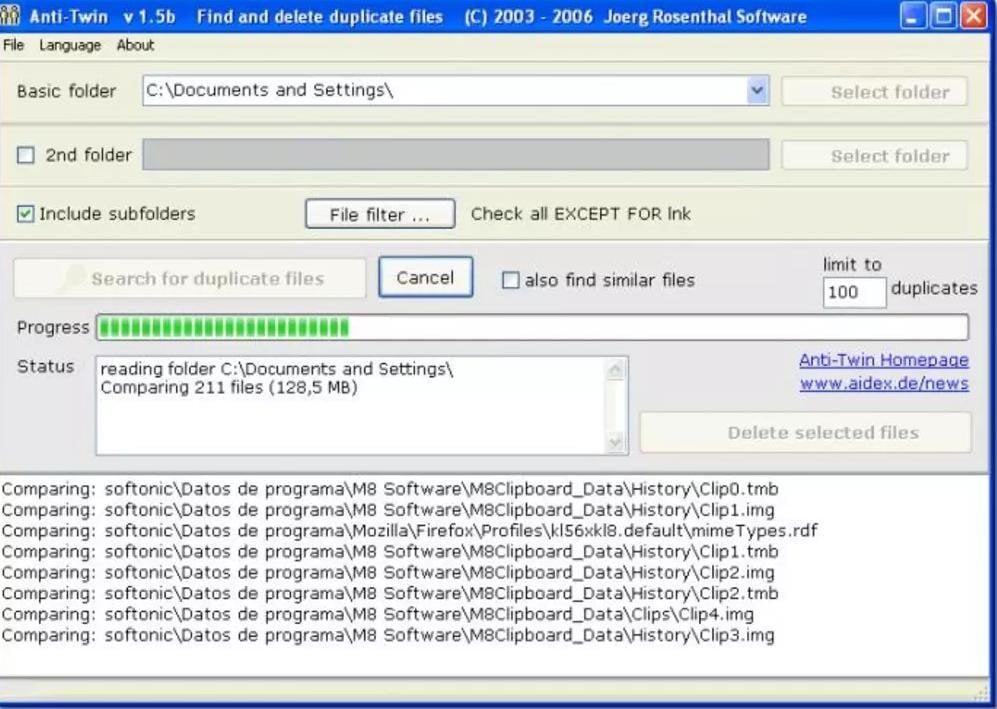 Источник: AntiTwin / Интерфейс программы