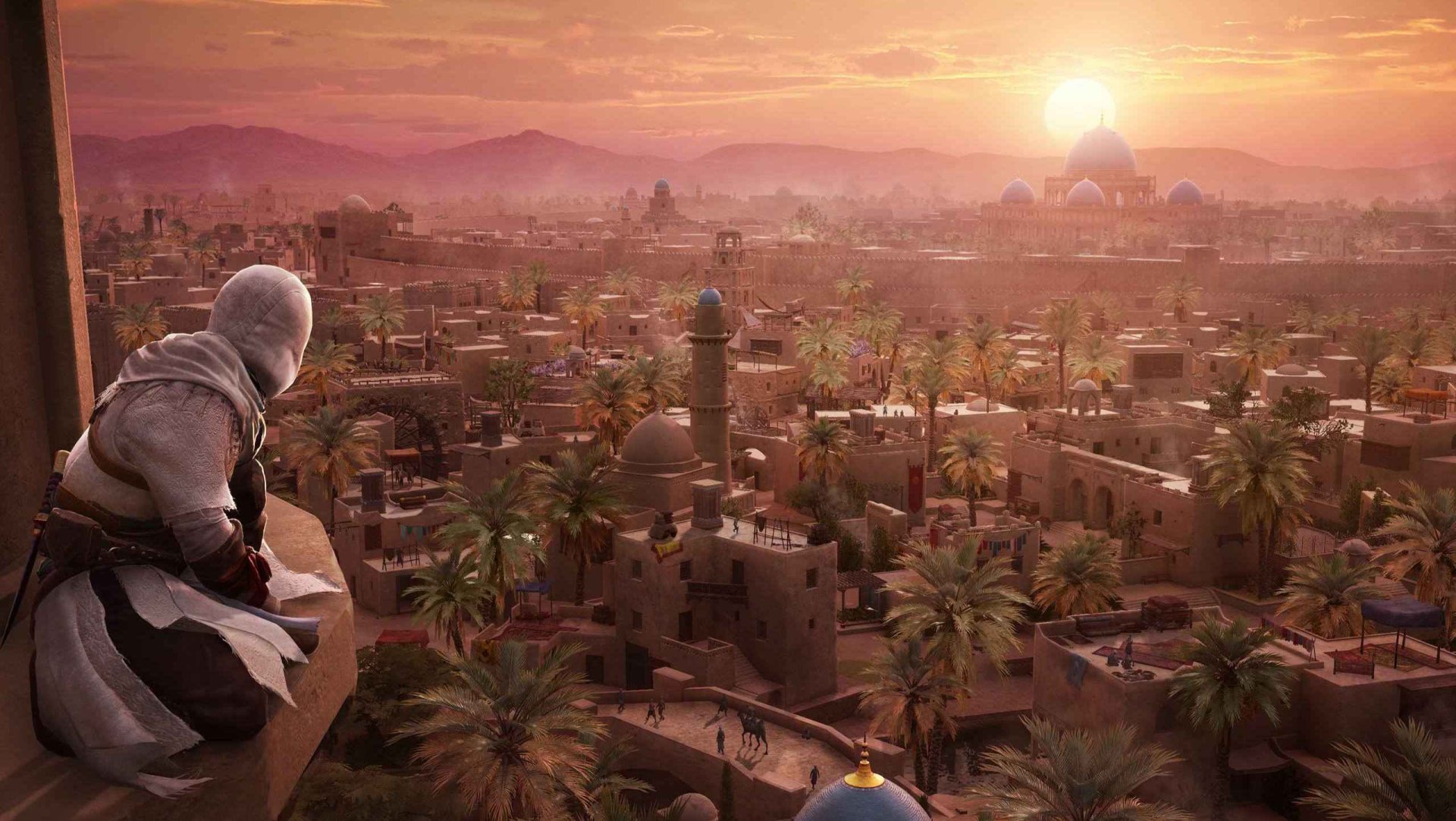 Источник: Assassin's Creed Mirage / главный герой смотрит на Багдад