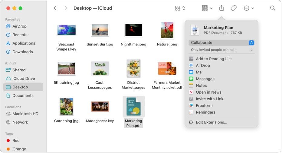 Источник: Apple / Меню iCloud на MacOS