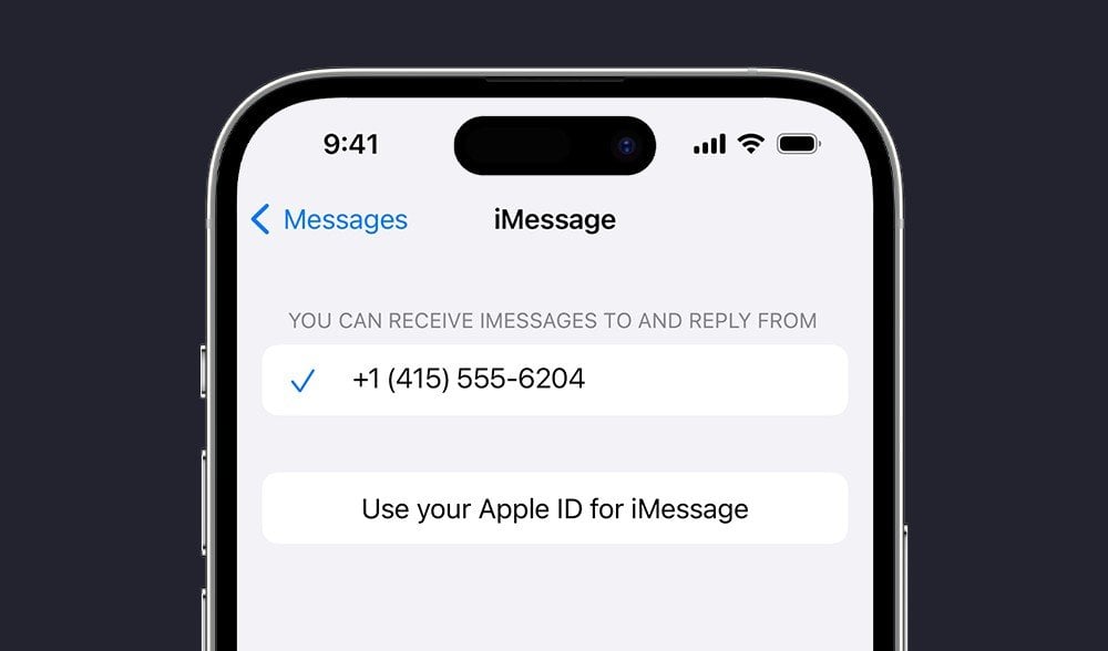 Источник: Apple Support / Использование AppleID как идентификатора iMessage
