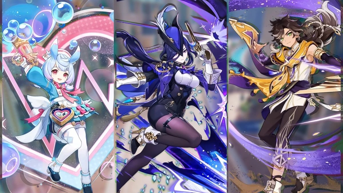 Слева направо — Сиджвин, Клоринда и Сетос в Genshin Impact / Источник: LandOfGames