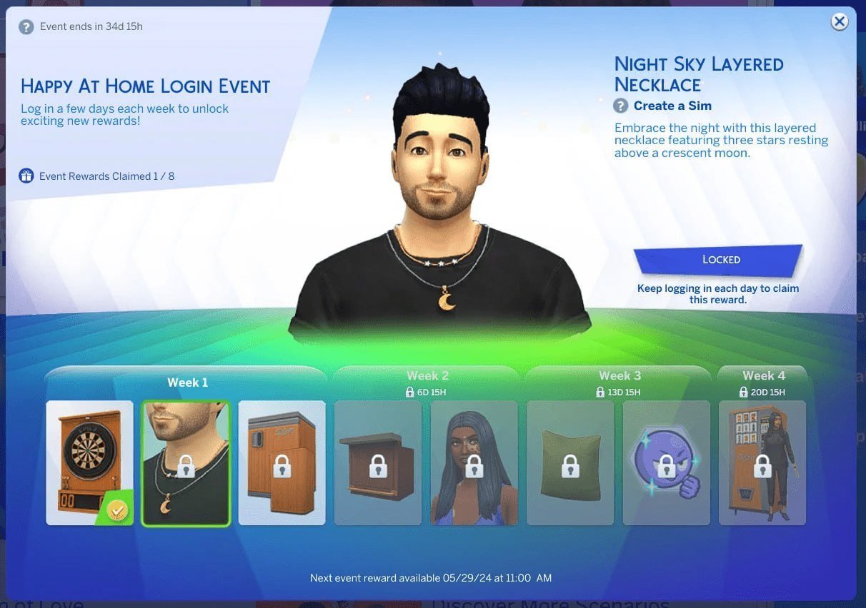 Источник: simscommunity / Скриншот еженедельных наград в The Sims 4