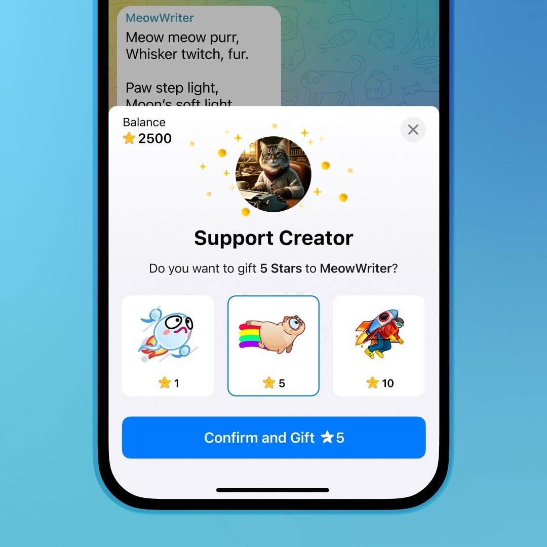Источник: Telegrm / Пример оплаты «Звездами» в Telegram