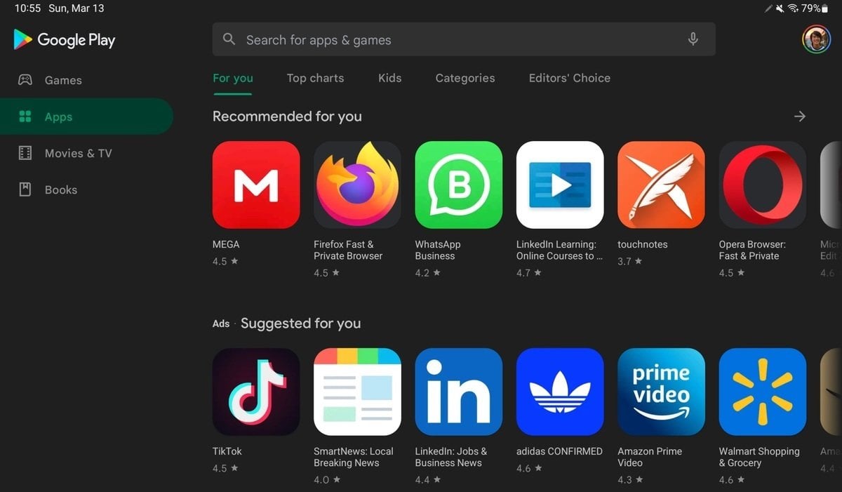 Источник: 9to5google / Google Play на планшете