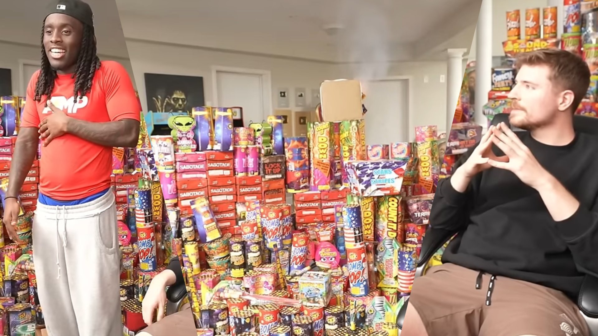 MrBeast и Kai Cenat провели совместный стрим который закончился взрывом