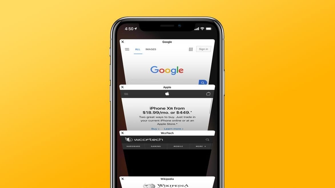 Как закрыть вкладки на iPhone