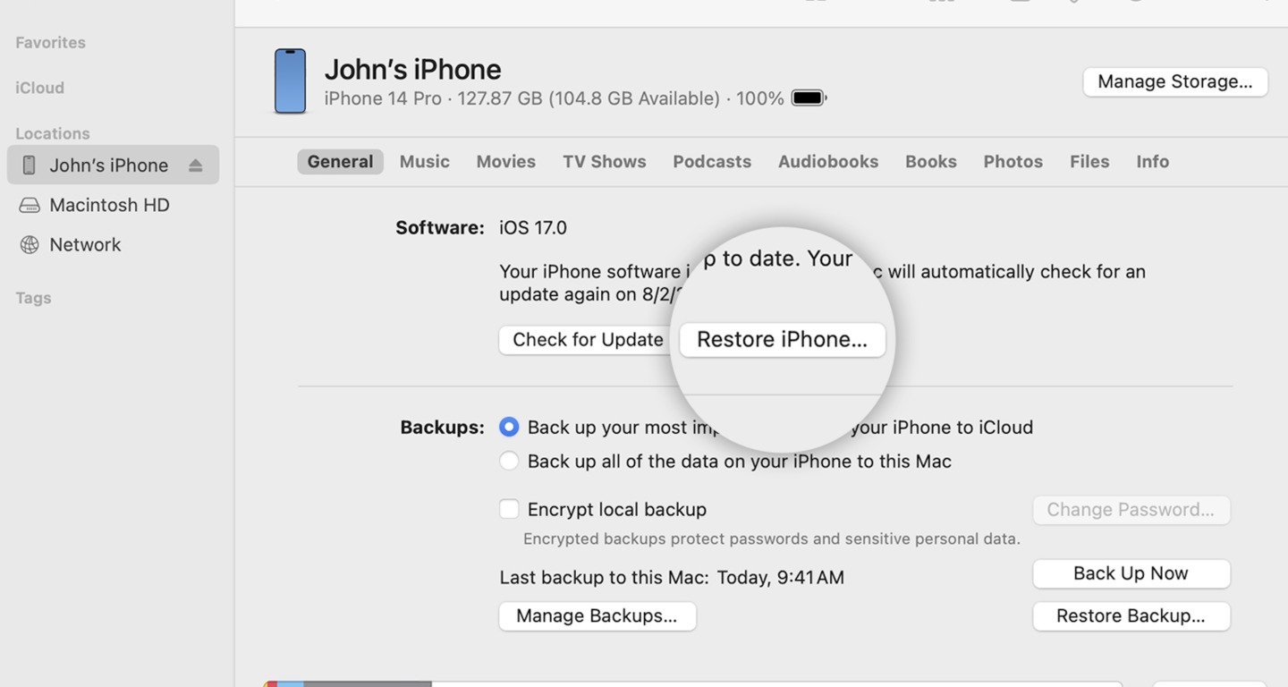 Источник Apple Support / интерфейс iTunes