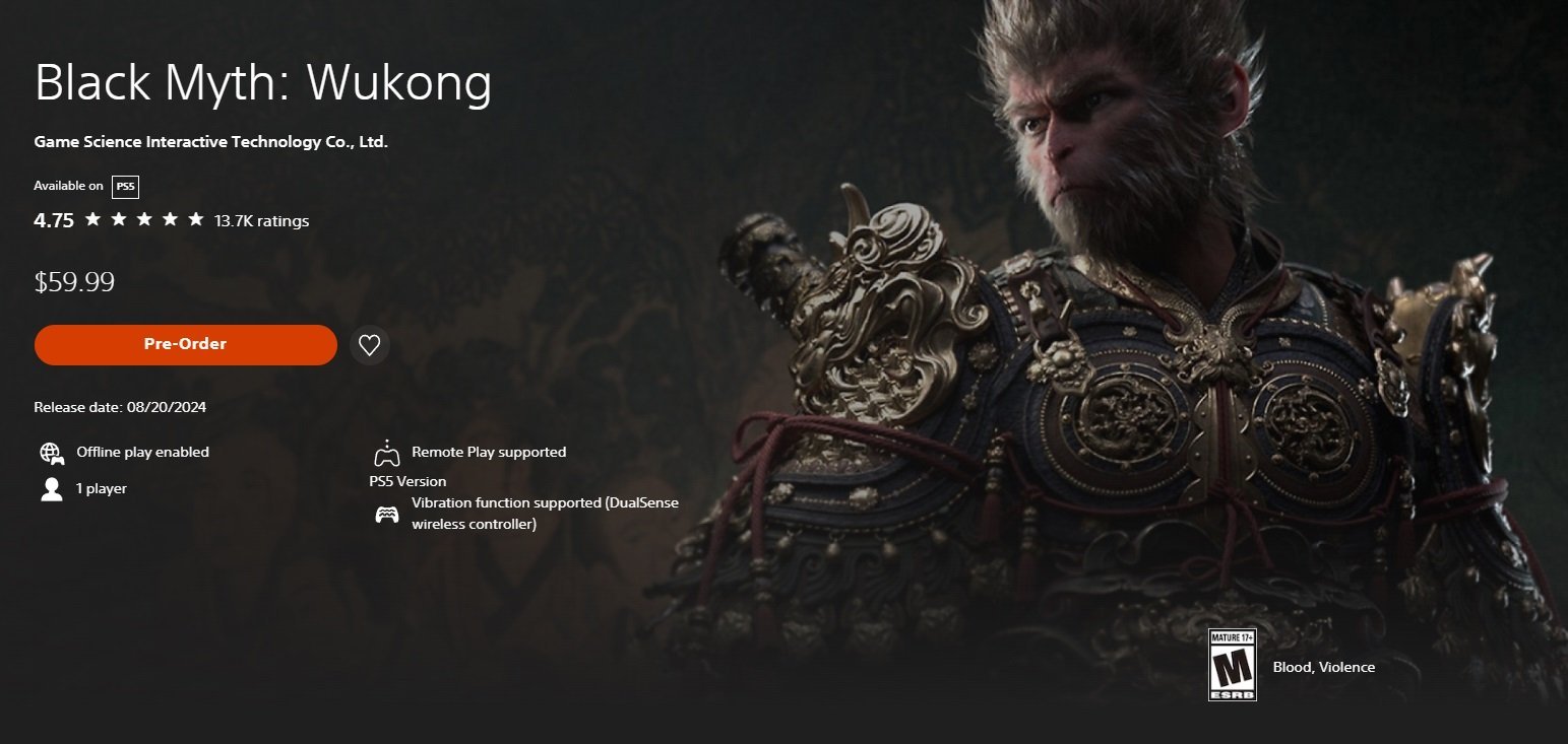 Источник: PS Store / Black Myth: Wukong