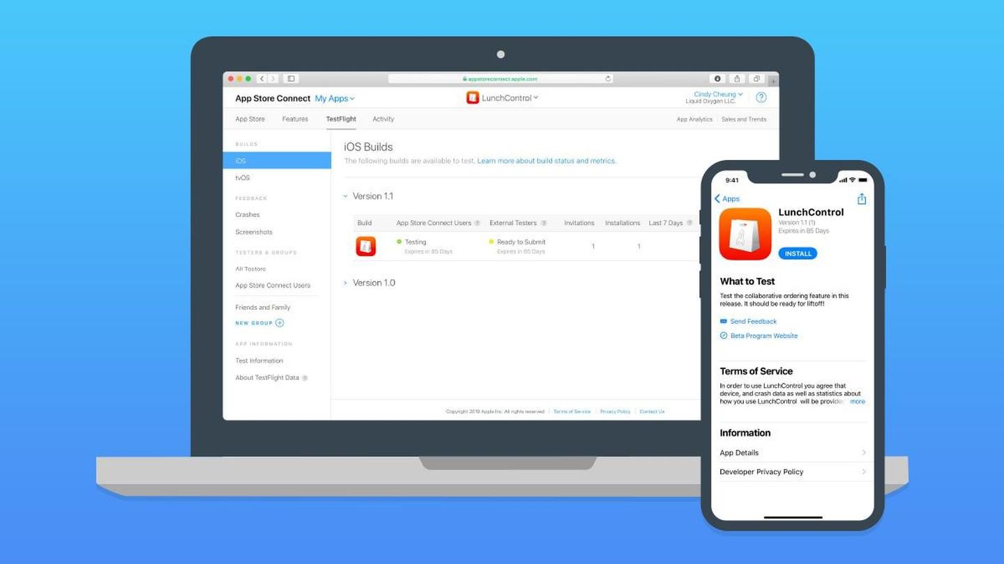Источник: GoodBarber / Интерфейс TestFlight