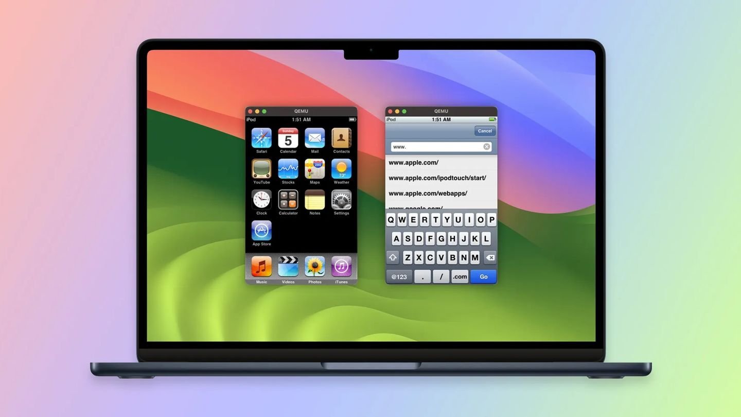 Источник: 9to5Mac / Изображение ноутбука с запущенным симулятором iOS