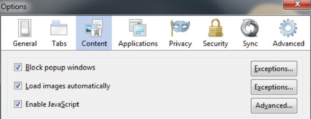 Источник: app.visionprosoftware.com / Активация JavaScript в Firefox