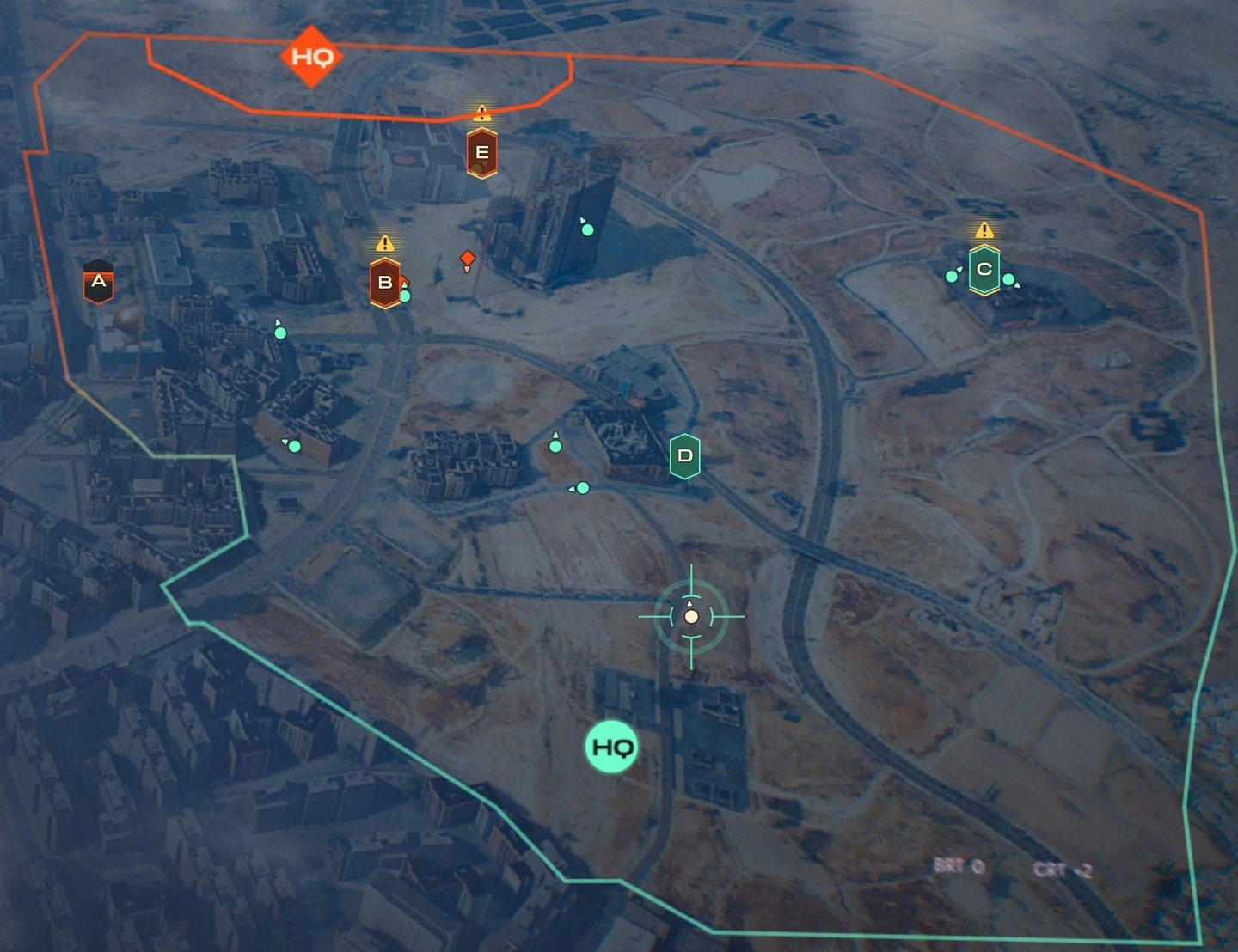 Это не скриншот из Battlefield. Базы — это отмеченные точки буквами A, B, C, D, E на карте. Синим цветом указаны точки, принадлежащие вашей команде, красные — команде противника. Источник: vk.com/project_coldwar