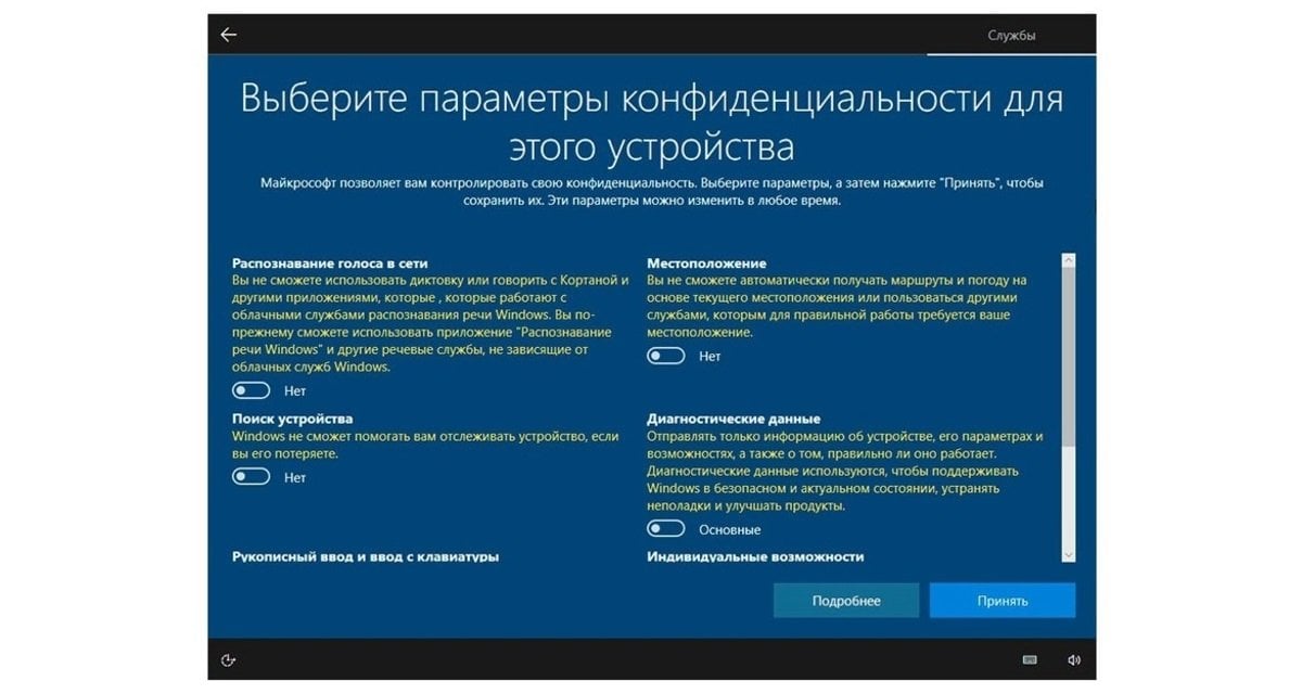 Источник: 2hpc / Выбор параметров конфиденциальности