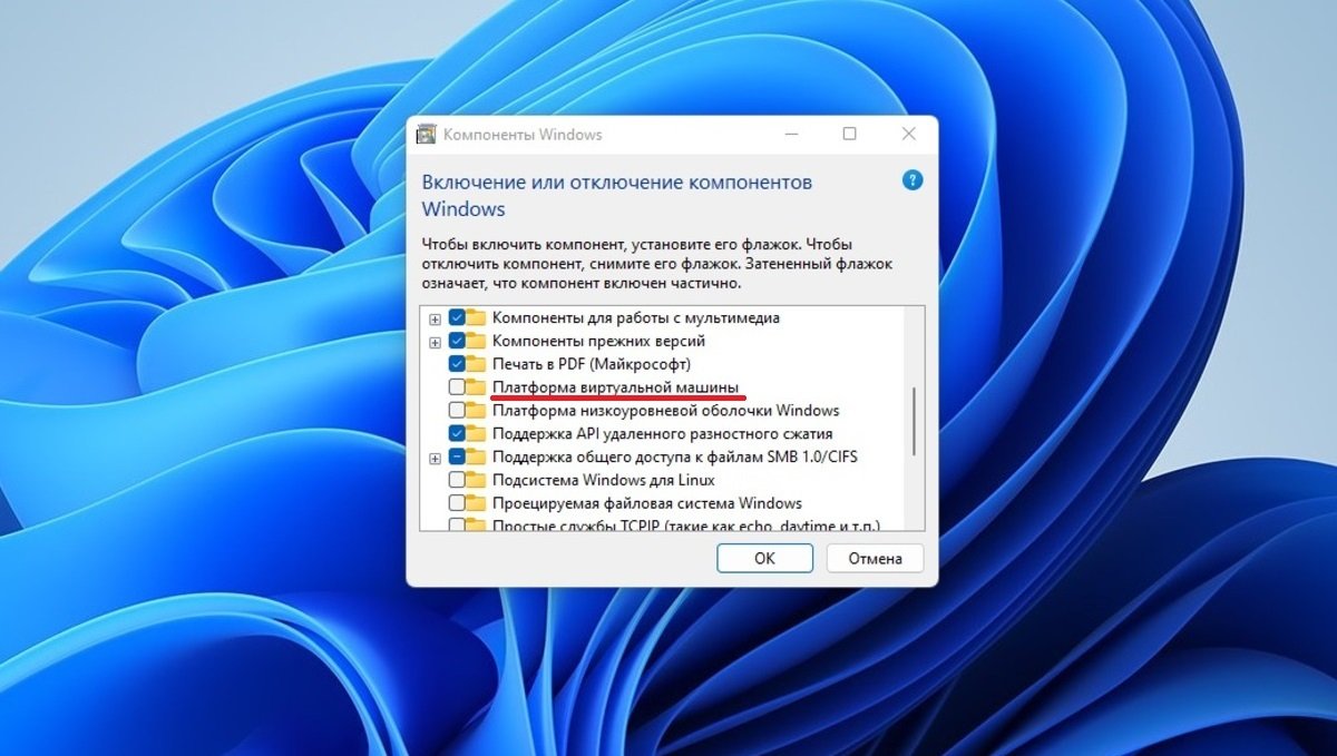 Источник: CQ / Включение «Платформы виртуальной машины»