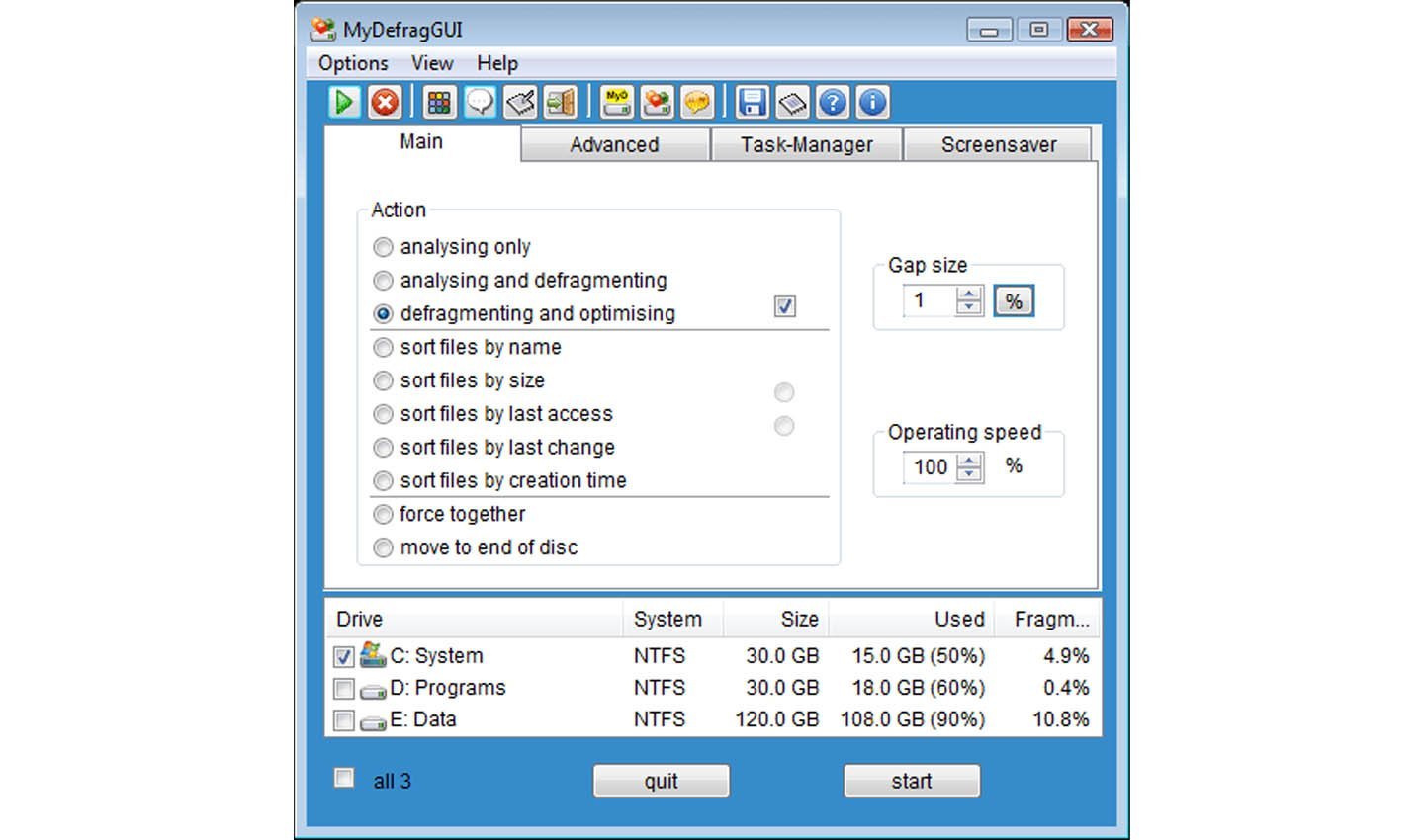 Источник: MyDefrag / MyDefrag