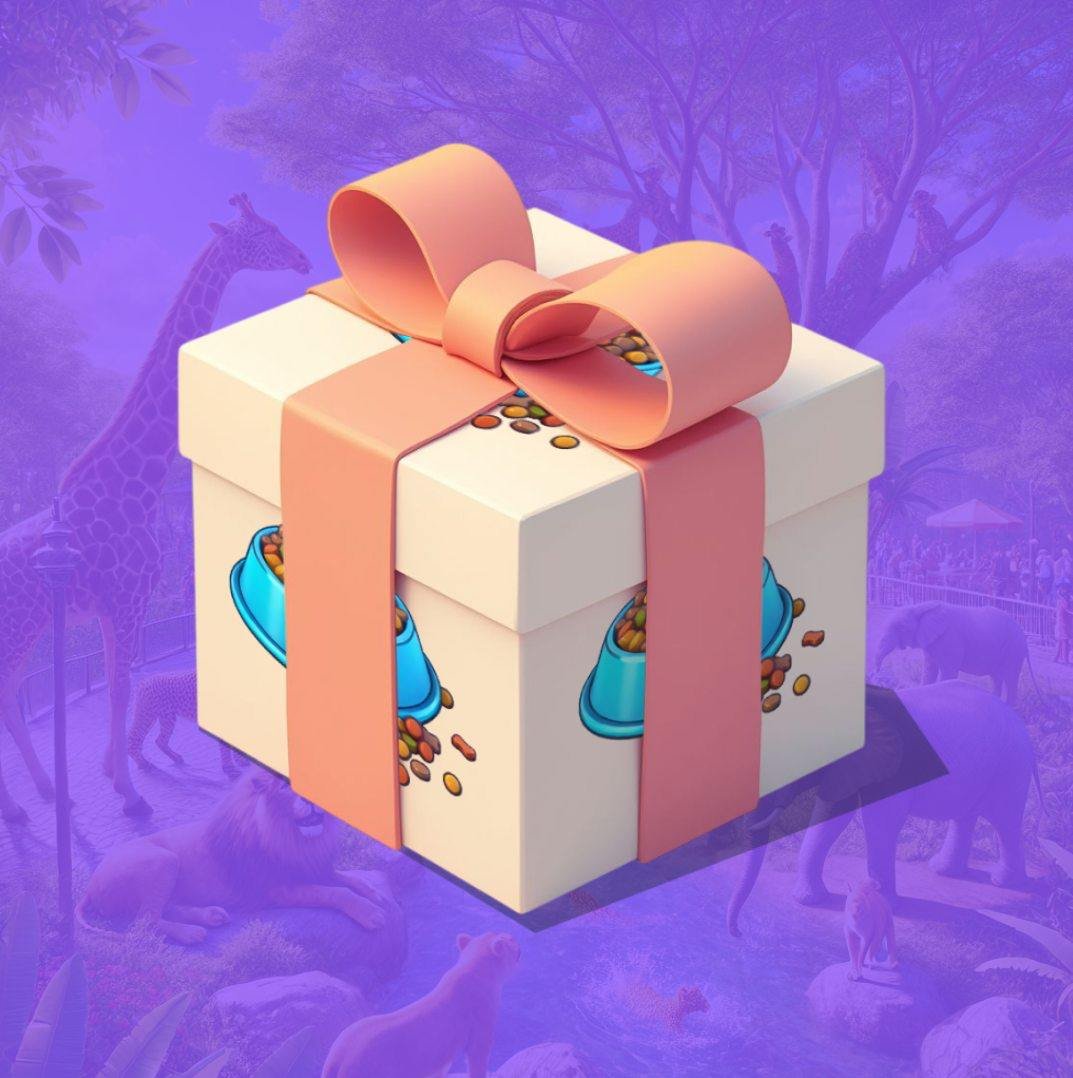 Коробки с кормом в Zoo выглядят примерно так и находятся на карте зоопарка