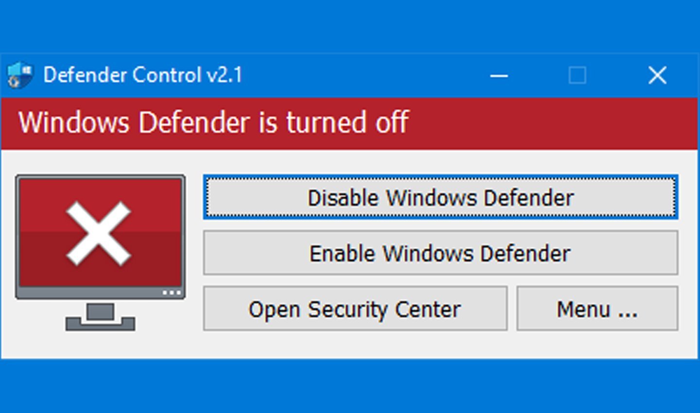 Источник: Sordum / Defender Control