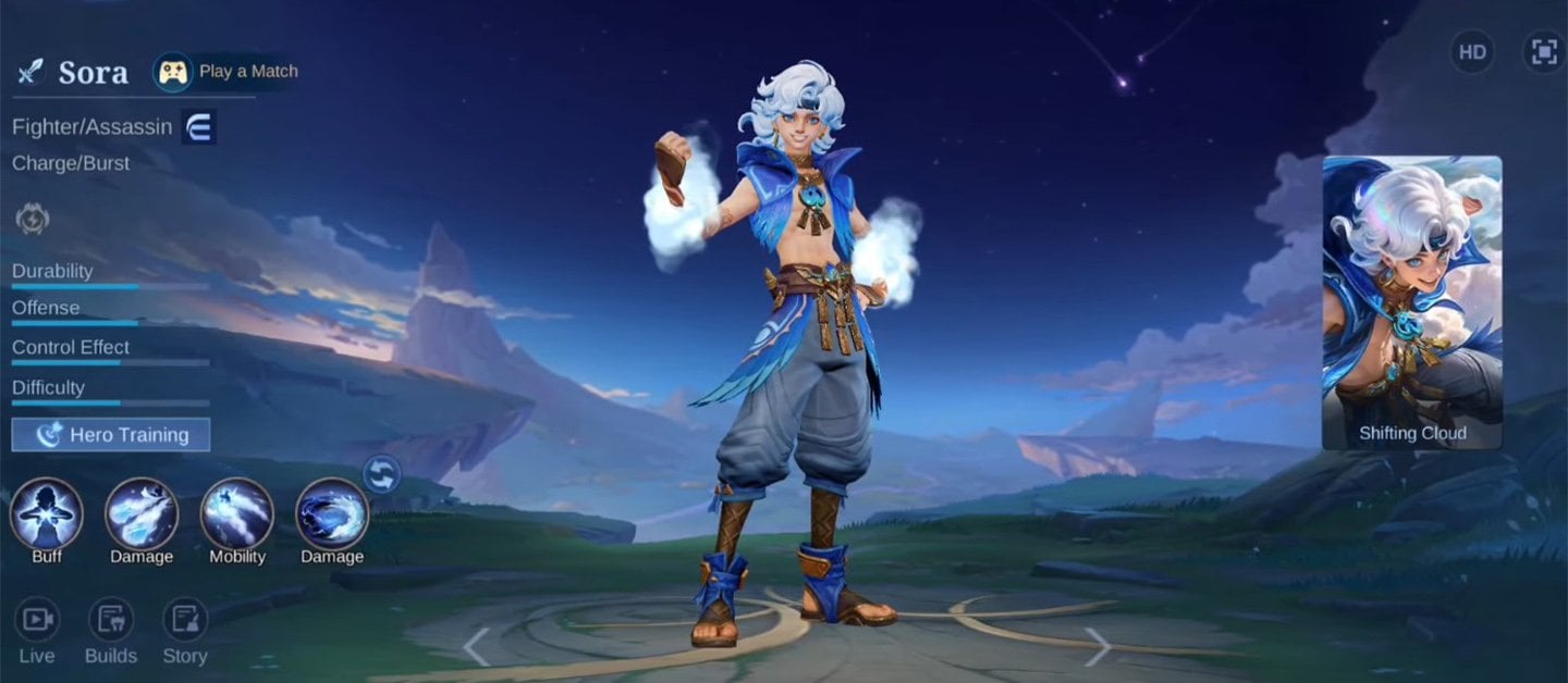 Источник: скриншот CQ.ru / Как выглядит Сора на экране персонажа