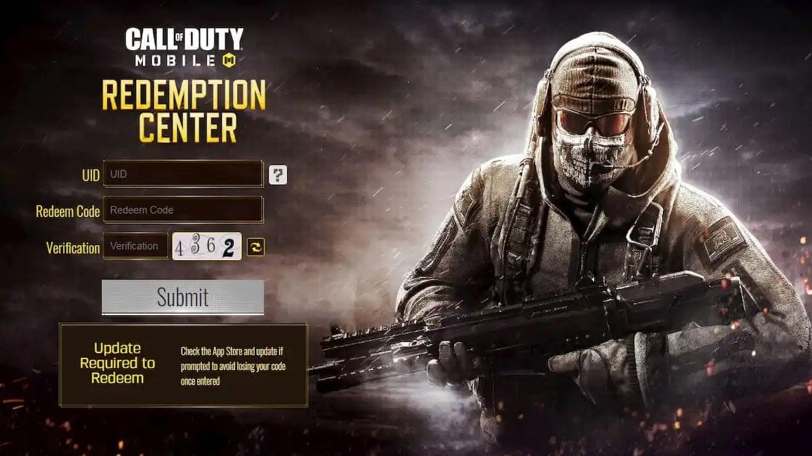 Ввод промокода в Call of Duty: Mobile